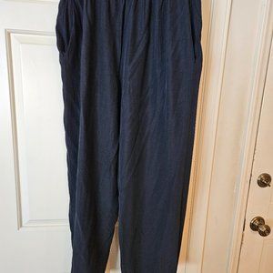 Connections Black Lightweight Pants. Large. Elastic Waist. 2 Pockets